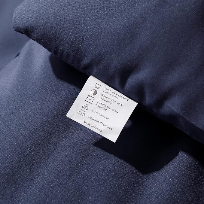 ROSGONIA Twin Comforter Set for College Boys Girls Navy Blue, 1 Boho Blue Comforter & 1 Pillowcase, Lightweight Kids Comforter Soft Dorm Bedding