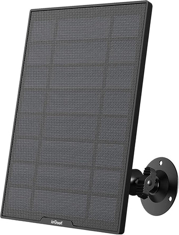 ieGeek Solar Panel for Wireless Outdoor Security Camera, Compatible with DC 5V Rechargeable Battery Powered Surveillance Cam,5V 1A 3W Type C Port, 9.5ft Cable, Adjustable Mounting Bracket(No Camera)