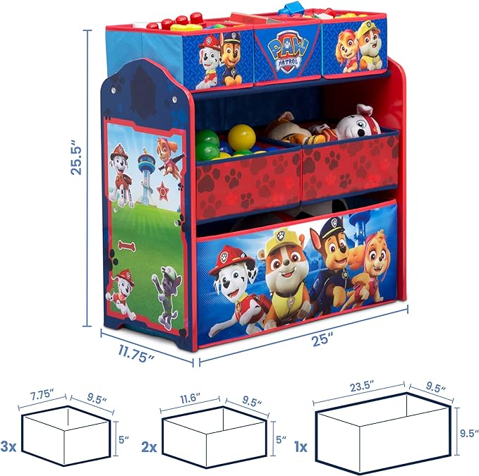 Delta Children Design & Store 6 Bin Toy Storage Organizer, Nick Jr. PAW Patrol