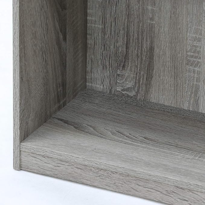 Furinno Basic 3-Tier Bookcase Storage Shelves, French Oak Grey