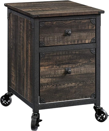 Sauder Steel River File Pedestal, L: 20.87" x W: 23.86" x H: 26.58", Carbon Oak Finish