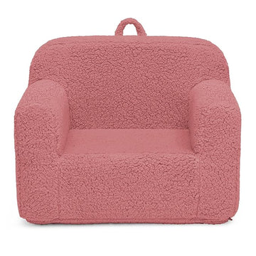 Delta Children Sherpa Cozee Chair - Foam Kids Chair for Ages 18 Months and Up, Rose