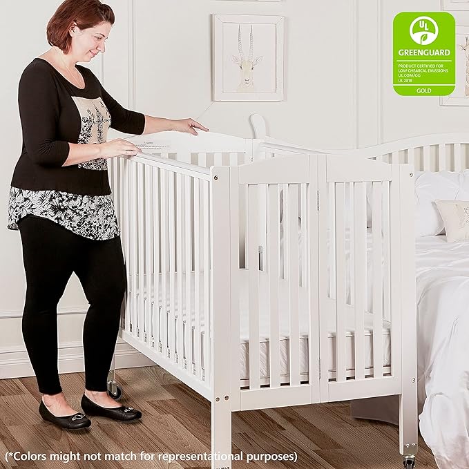 3-in-1 Folding Portable Crib, Espresso, Large