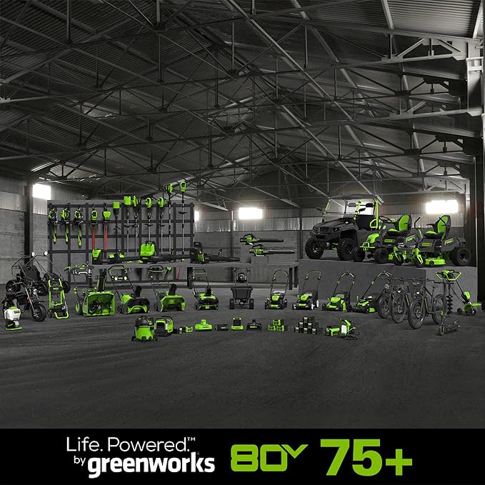 Greenworks 80V (125 MPH / 500 CFM / 75+ Compatible Tools) Cordless Axial Leaf Blower, 2.0Ah Battery and Charger Included