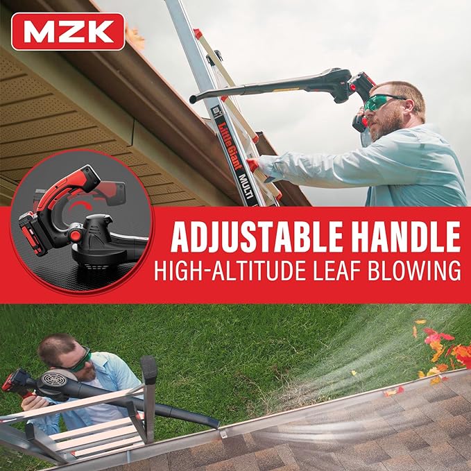MZK Cordless Leaf Blower,20V Battery Powered Leaf Blower for Lawn Care, Electric Lightweight Mini Leaf Blower(Battery & Charger Included)