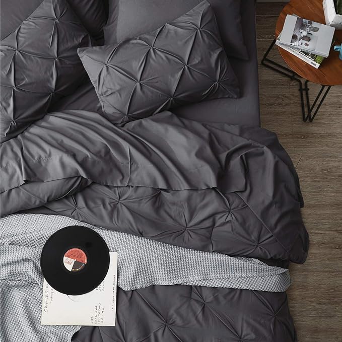Bedsure Full Size Comforter Sets - Bedding Sets Full 7 Pieces, Bed in a Bag Dark Grey Bed Sets with Comforter, Sheets, Pillowcases & Shams, Adult & Kids Bedding