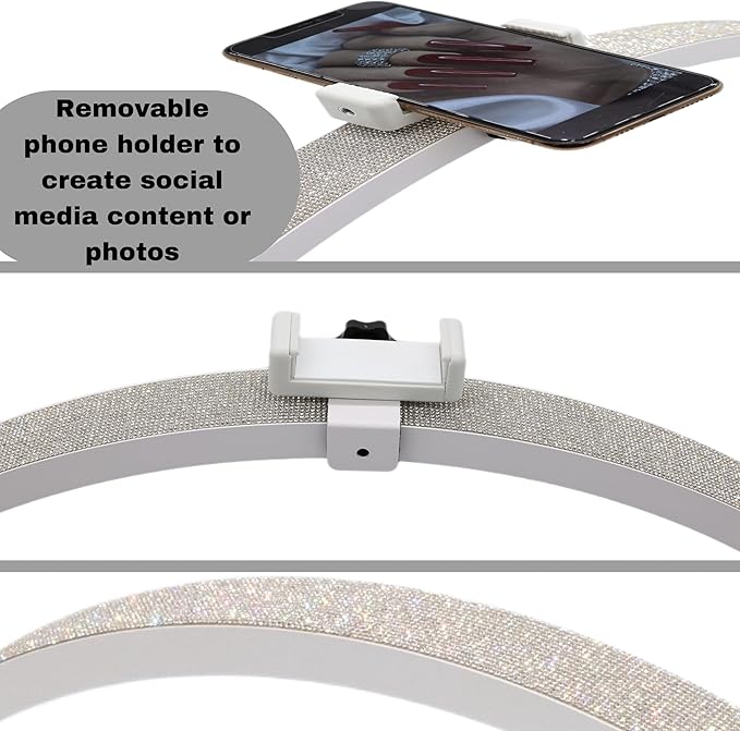 Half Moon Light for Nail Desk-4pcs Set-Half Moon Light-Half Moon Light for Esthetician-Half Moon-Lamp for Nails-Nail Lamp for Desk-Nail Desk Light-BONUS Phone Holder,Nail Prop & Elbow Rest