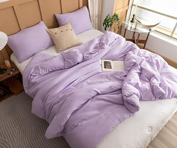 ROSGONIA Twin Comforter Set for College Girls Boys Lavender, 1 Boho Purple Comforter & 1 Pillowcase Lightweight Kids Comforter Soft Dorm Bedding
