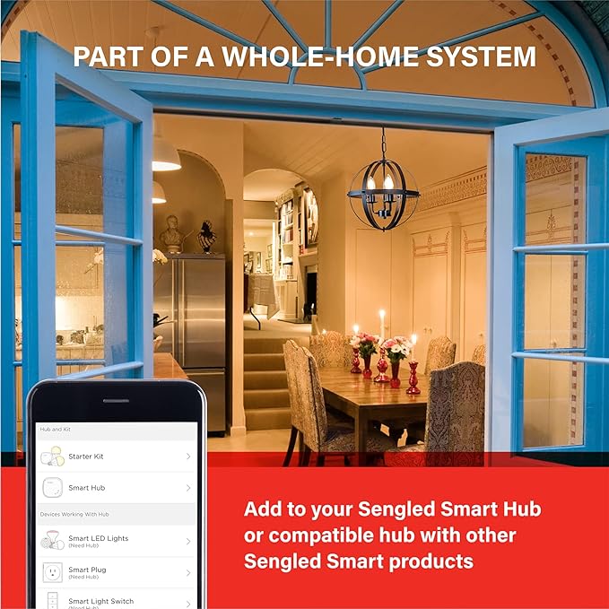 Sengled Zigbee Smart Light Bulbs, Smart Hub Required, Works with SmartThings and Echo with built-in Hub, Voice Control with Alexa and Google Home, Soft White 60W Eqv. A19 Alexa Light Bulb, 8 Pack