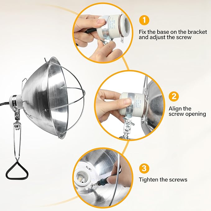 Simple Deluxe Clamp Lamp Light with 10.5 Inch Aluminum Reflector and Bulb Guard up to 250 Watt E26 Socket (no Bulb Included) 6 Feet 18/2 SJT Cord, Silver
