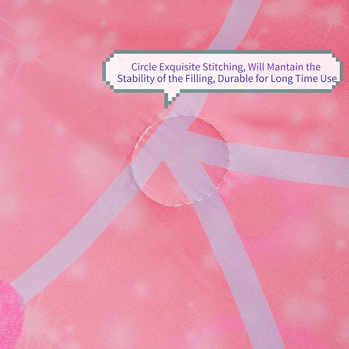 RYNGHIPY Mermaid Kids Girls Comforter Set Twin Size Pink Blue Gradient Fish Tail Bed in a Bag - includes Comforter & Sheet Set for Teens Girls Super Soft Kids Bedding