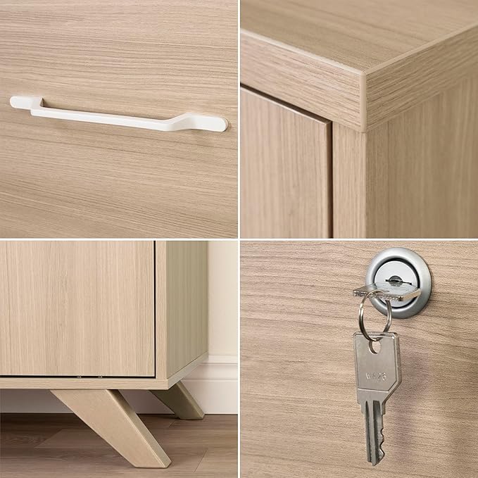 South Shore Helsy 2-Drawer File Cabinet, Lateral, Soft Elm and White