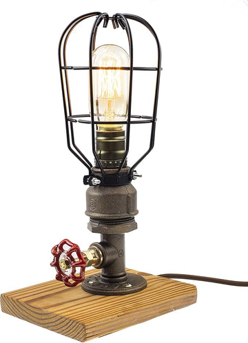 Loft Style Lamp, Solaire of Astora", Steam Punk Industrial, Bedside Night Lamp, Metal Body, Table Desk Light with Dimmer, LL-023