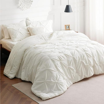 Bedsure Full Size Comforter Sets - Bedding Sets Full 7 Pieces, Bed in a Bag Ivory Bed Sets with Comforter, Sheets, Pillowcases & Shams, Adult & Kids Bedding