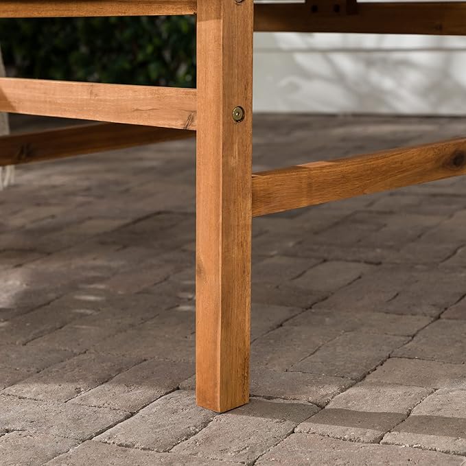 Walker Edison 2 Piece Outdoor Patio Chevron Wood Chair Set All Weather Backyard Conversation Garden Poolside Balcony, Set of 2, Brown