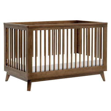 Babyletto Scoot 3-in-1 Convertible Crib with Toddler Bed Conversion Kit in Natural Walnut, Greenguard Gold Certified