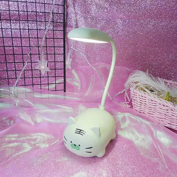 Kids Lamp, Cute LED Desk Lamp for Kids, Mini Animal Night Light, USB Rechargeable Flexible Cartoon Lamp Eye-Care Lighting for Bedroom (Tiger G, Green)