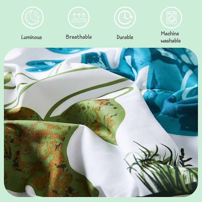 KALEIDOSPACE Gilrs Boys Bedding Sets Twin, 5 Piece Glow in The Dark Dinosaur Bed in A Bag-1 Comforter,1 Pillow Sham, 1 Pillowcase, 1 Flat Sheet, 1 Fitted Sheet