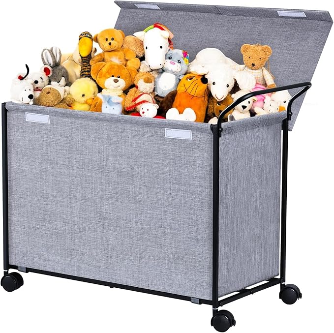 Toy Box Toy Storage - 72L Kids Toy Organizer with Wheels Toy Chest Storage Bins with Lids, Toy Boxes for Girls Boys, Stuffed Animals, Clothes, Bedroom, Living Room
