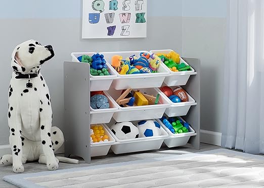 Delta Children MySize 9 Bin Plastic Toy Organizer - Greenguard Gold Certified, Grey