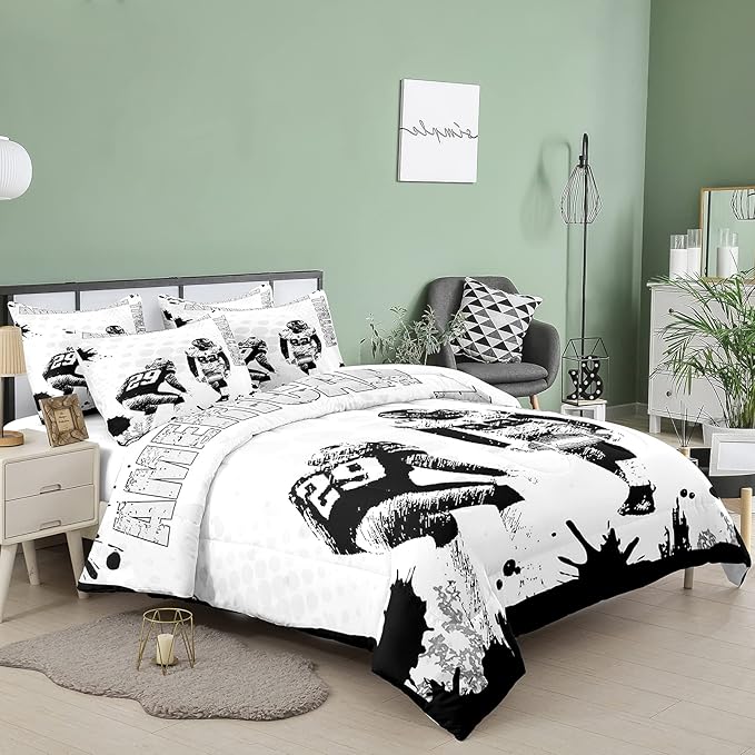 Bodhi Football Comforter Set Twin for Boys Kids American Football Bedding Set Sport Football Player Comforter,American Football Comforter with Pillowcase,Football Quilt,Twin Size #4002