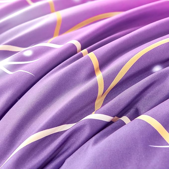 URBONUR 6Pcs Twin Comforter Set for Girls Pink and Purple Mermaid Printed Kids Bedding Set, Soft Microfber Gilrs Twin Bed Sets