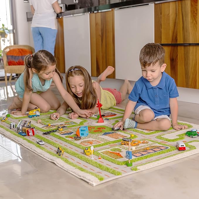 IVI 3D Play Rugs, Traffic Green, 39 x 59 inches