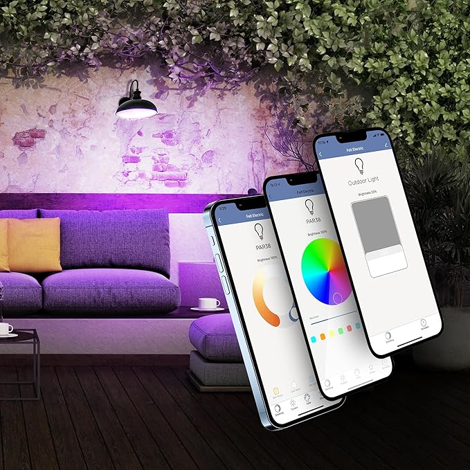 Feit Electric BR30 Smart Flood Light Bulb,2.4GHz WiFi Color Changing and Dimmable, No Hub, Works with Alexa or Google Assistant, BR30/RGBW/CA/AG, 65W, Multi-Color (RGBW), 1 Count (Pack of 1)