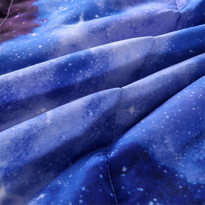 A Nice Night Galaxy Bedding Sets Outer Space Comforter 3D Printed Space Quilt Set Full Size,for Children Boy Girl Teen Kids - Includes 1 Comforter, 2 Pillow Cases