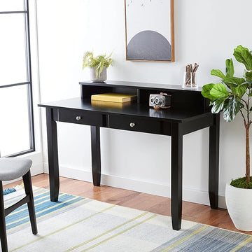 SAFAVIEH Home Collection Winsome Matte Black 2-Drawer Office Living Room Bedroom Study Foyer Writing Desk DSK1402A, 0