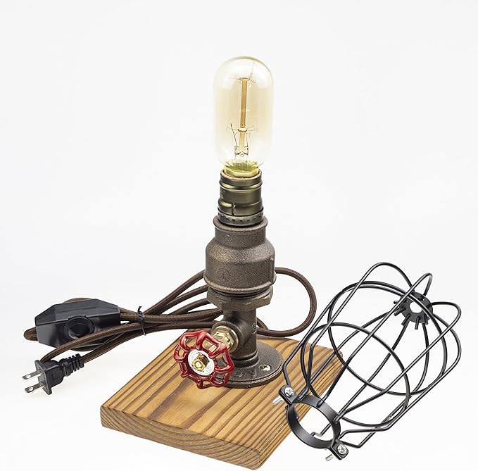 Loft Style Lamp, Solaire of Astora", Steam Punk Industrial, Bedside Night Lamp, Metal Body, Table Desk Light with Dimmer, LL-023