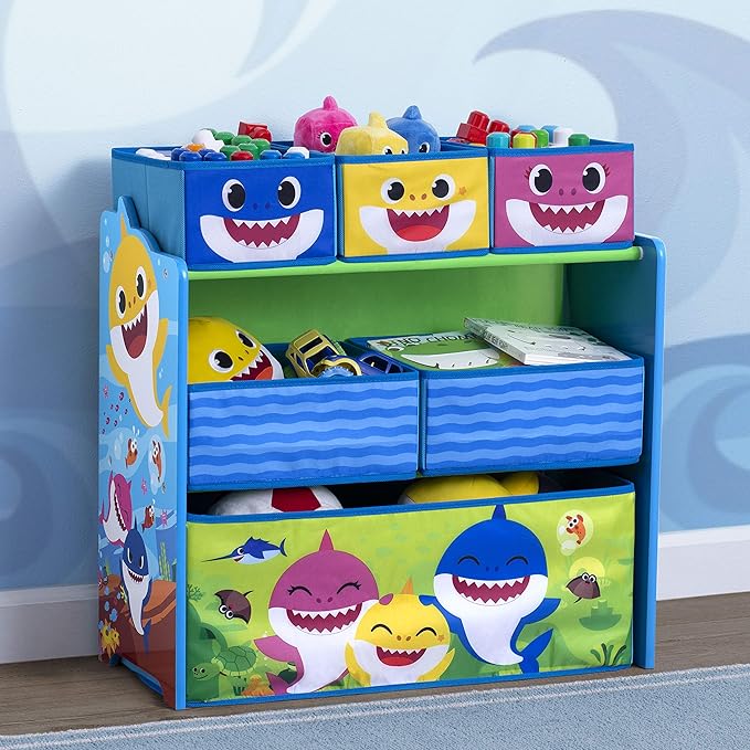 Baby Shark Design & Store 6 Bin Toy Storage Organizer by Delta Children