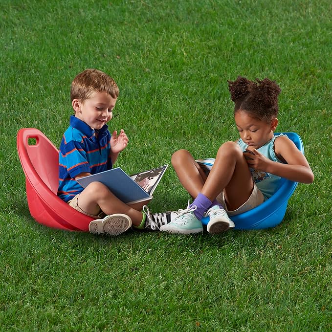 American Plastic Toys Little Kids (2-Pack, Red), Stackable, Lightweight, & Portable, Reading, Gaming, TV, Outdoor & Indoor, 50lb Max Scoop Rocker
