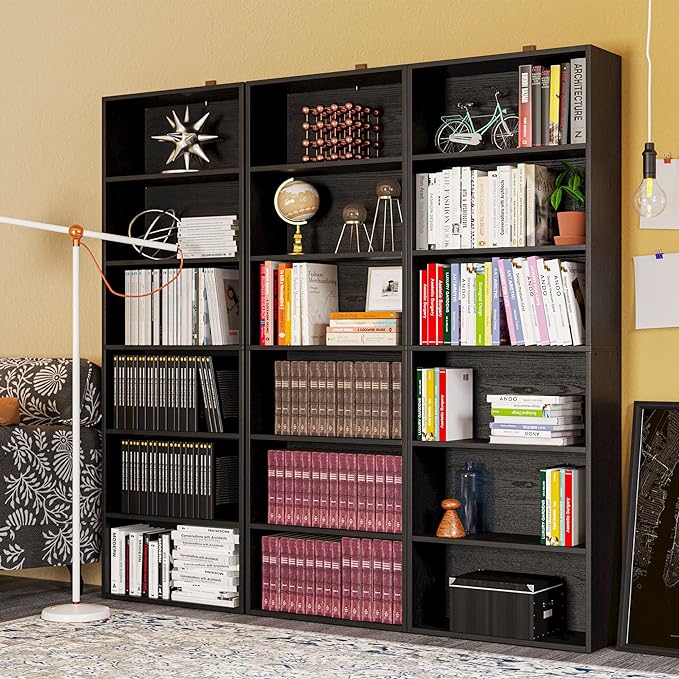 IRONCK Bookshelves and Bookcases Floor Standing 6 Tier Display Storage Shelves 70in Tall Bookcase Home Decor Furniture for Home Office, Living Room, Bed Room