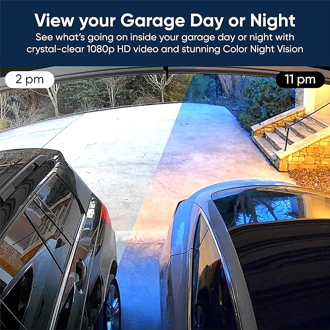 Wyze Smart Garage Door Opener w/built-in HD Video, Remotely Control Garage Door, 1080p HD Video w/Color Night Vision, Two-Way Audio