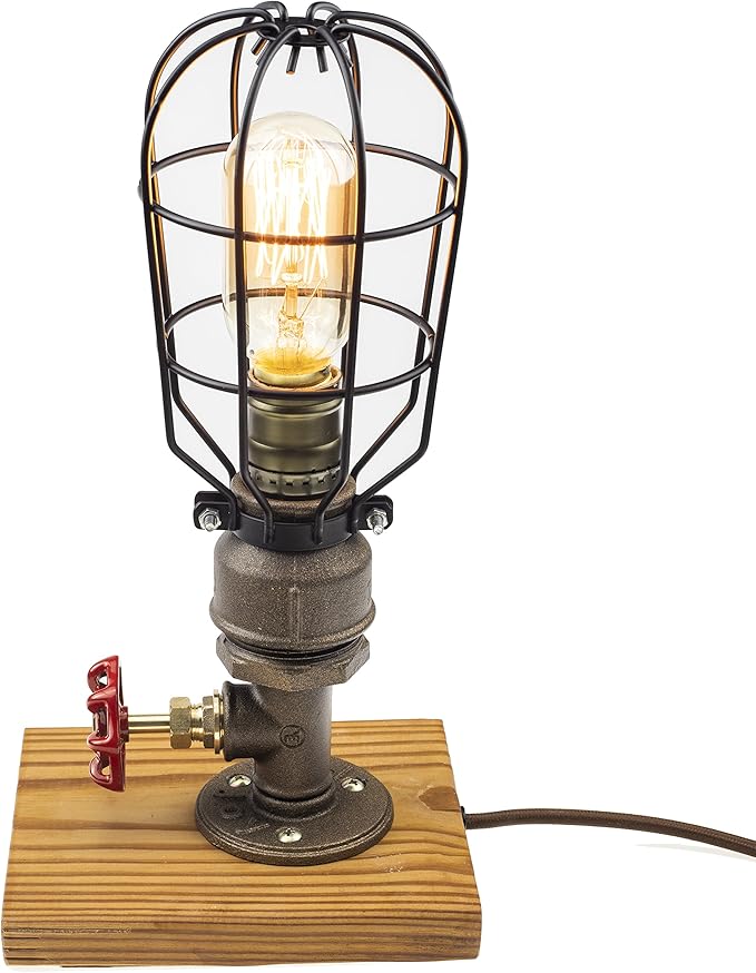 Loft Style Lamp, Solaire of Astora", Steam Punk Industrial, Bedside Night Lamp, Metal Body, Table Desk Light with Dimmer, LL-023