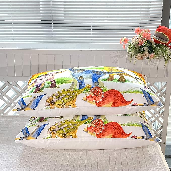 CVHOUSE Dinosaur Bedding Set,Dinosaur Comforter,Dinosaur Comforter Set Full,Microfiber Quilt Set with 1 Comforter and 2 Pillow Cases