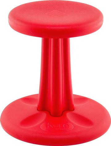 Kore Kids Wobble Chair - Flexible Seating Stool for Classroom & Elementary School, ADD/ADHD - Made in The USA - Age 6-7, Grade 1-2, Red (14in)