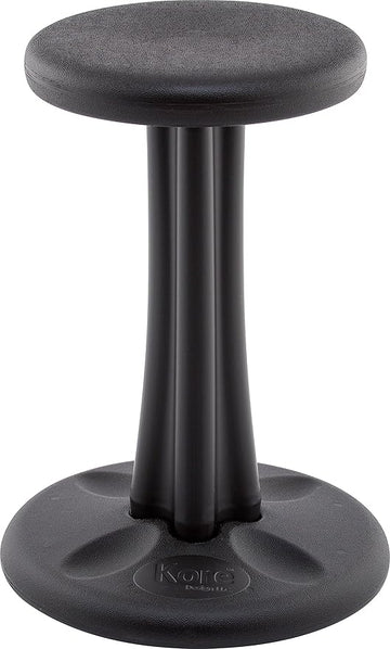 Kore Kids Pre-Teen Wobble Chair - Flexible Seating Stool for Classroom, Home & School, ADD/ADHD - Made in The USA - Age 10-11, Grade 5-6, Black (18.7in)