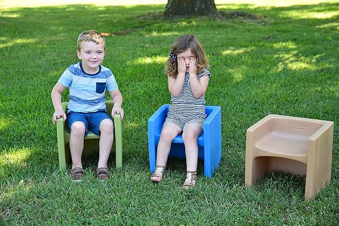 Children's Factory 3-in-1 Cube Chair for Kids, Flexible Seating Classroom Furniture, 1-Pack, Sky Blue