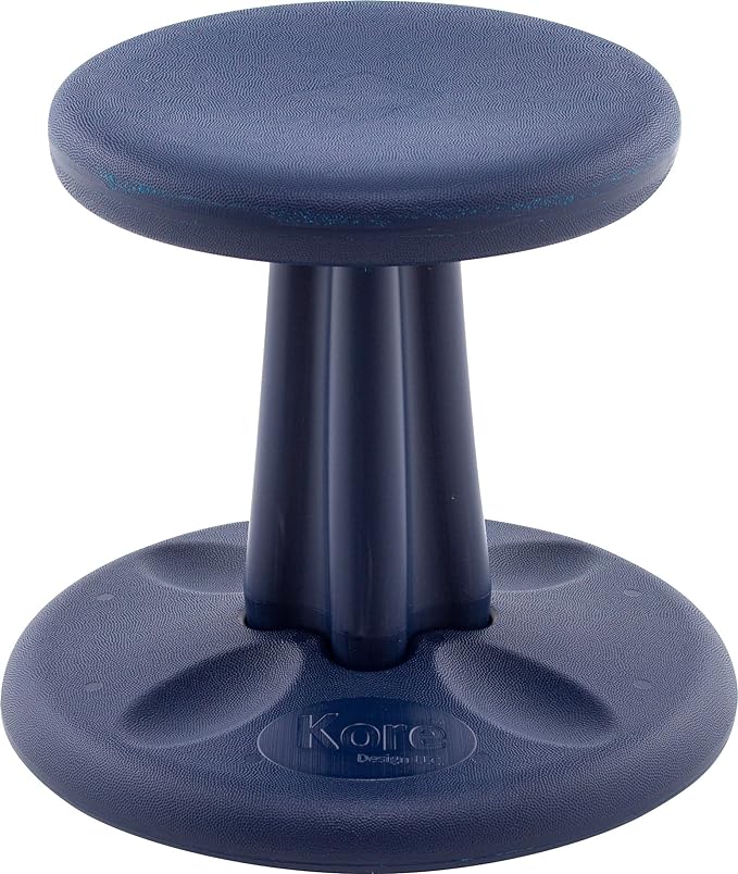Kore Kids Preschool Wobble Chair - Flexible Seating Stool for Classroom, Preschool, Kindergarten & Elementary School - Age 4-5 yrs, Dark Blue (12in)