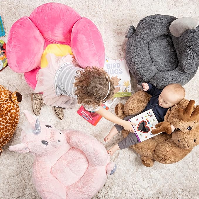 Trend Lab Flower Toddler Chair Plush Character Kids Chair Comfy Furniture Pillow Chair for Boys and Girls, 21 x 19 x 19 inches