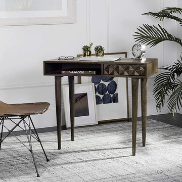 Safavieh Home Office Zinnia Modern Walnut Brown 1-drawer Desk