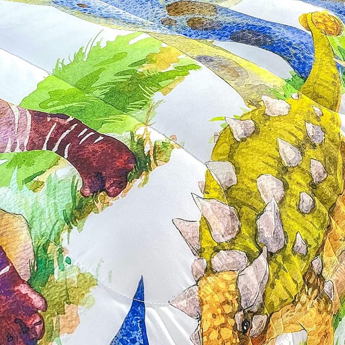 CVHOUSE Dinosaur Bedding Set,Dinosaur Comforter,Dinosaur Comforter Set Queen,Microfiber Quilt Set with 1 Comforter and 2 Pillow Cases