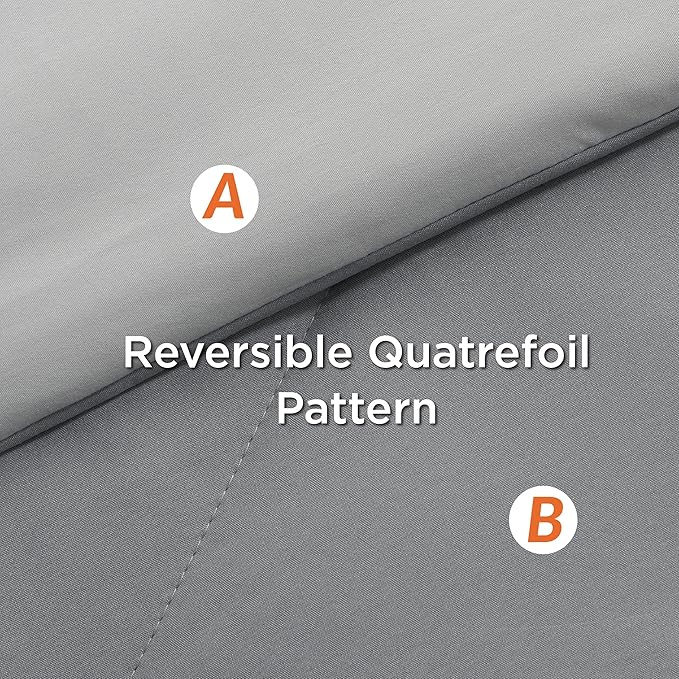 Bedsure Twin XL Comforter Sets - 5 Pieces Reversible Twin XL Bedding Sets, Bed Sets Comforters, Sheets, Pillowcase & Sham, Grey Twin Extra Long Size Bed in a Bag for College