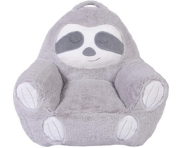Trend Lab Sloth Toddler Chair Plush Character Kids Chair Comfy Furniture Pillow Chair for Boys and Girls, 21 x 19 x 19 inches